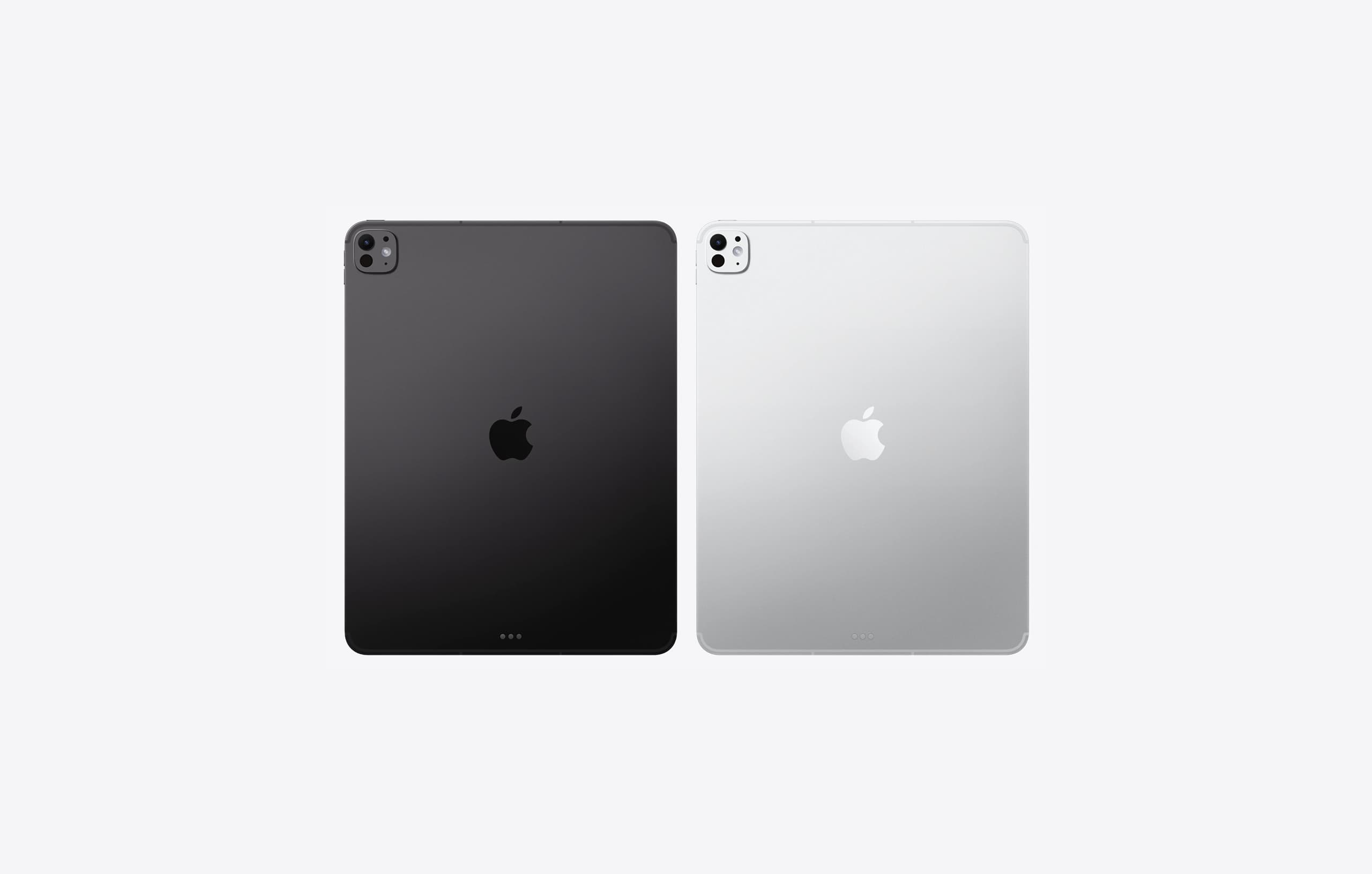 Изображение планшетов Apple iPad Pro M5 в чёрном и белом цвете